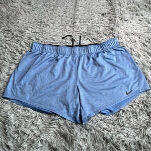Nike Shorts Womens 1X Dri Fit Running Athletic Workout Drawstring Blue